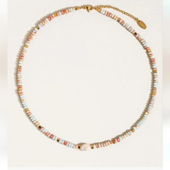 Flânerie Non-tarnish Boho Beaded Necklace NWT - Picture 3 of 5